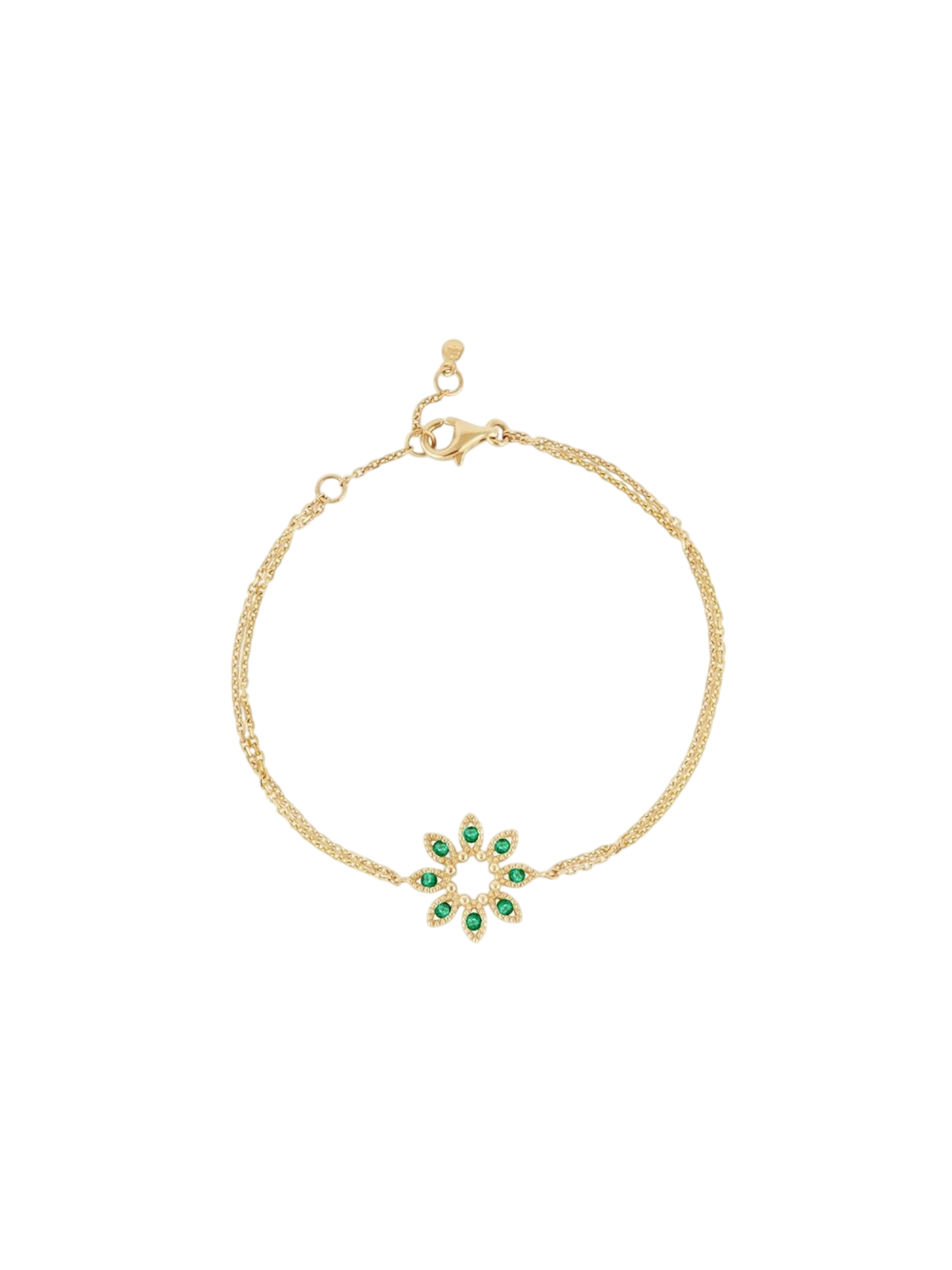 Jasmine flower emerald bracelet
